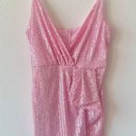 Pink Deep V Surplice Sequin Cocktail Dress Photo 7