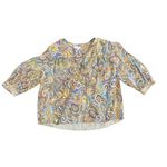 Current Air  Paisley Print Blouse with Puff Sleeves -  Women's Small Boho Rayon Photo 2