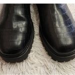 Kenneth Cole Reaction Salt Lug Patent Pull On Chelsea Boots in Black Croc 9 NWOB Photo 3