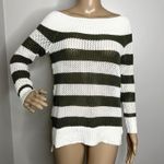 Aerie Green Striped Knit Sweater Photo 0
