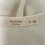 Harper Heritage Ivory Waffle Knit Lace Cap Sleeve Front Tie Medium Oversized Photo 7