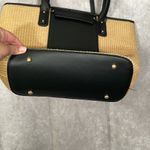 Tan & Black Woven Fabric Shoulder Purse With Side Phone Pocket Photo 2