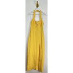 Elliatt Tuning Halter Neck Column Gown in Yellow Size Medium Photo 5