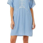 Holding Horses  Dress Anthropologie Sz Small Chambray Embroidered Western Rodeo Photo 0