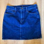 I. Crew Factory Size 6 Dark Wash Denim Knee length modest Aline skirt Photo 0