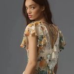 Anthropologie V-Neck Ruffle Lace Floral Hi Low Tiered Slip Dress Size 6 NEW Photo 4