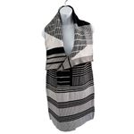 Sioni Black And White Rectangular Knit Geometric Style Cardigan Size Small Size M Photo 4