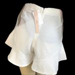 AQUA  WHITE RUFFLE ACCENT HIGH WAIST SHORTS NWT (M) Photo 3