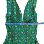 J.Crew Green Floral Plunge One Piece Swimsuit XS. EUC Photo 2