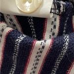 Elandale 100% cotton striped white blue embroidered logo golf polo shirt, size S Photo 15