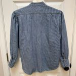 Desert West Vintage Western Button Up Shirt Medium Boot Pinstripe Made In USA Blue Photo 2