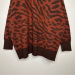 Ava & Viv NWT Brown Animal Print Crewneck Pull Over Sweater Photo 7
