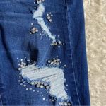 Bebe Bedazzled Low Rise Jeweled and Distressed Slim Straight Leg Jeans Size 26 Photo 9