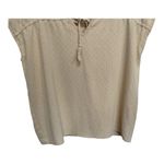 Wonderly Beige Boho VNeck Tassel Blouse Size Large Concert Light Weight Minimalist Photo 2