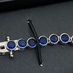 Olivia Jackson Blue Silver Plated Tennis Bracelet Photo 10