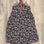 Hem & Thread  Floral Sleeveless Cami Dress Blue Orange VNeck Midi Sundress Size S Photo 5