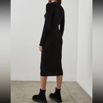 Rails NWOT Lorraine Long Sleeve Button Front Ribbed Sweater Midi Dress Black XS Photo 3