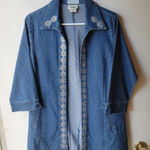 EUC Distinct Classic denim open jacket M urgly Diamond Embellished Boho Office Blue Size M Photo 0
