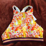 Aerie nwt  high neck floral bikini top medium Photo 0