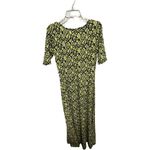 LuLaRoe Ana Maxi Dress Black & Yellow Abstract Mosaic Pattern Small Cottage Core Photo 3