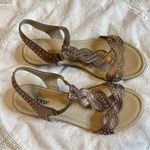 Rialto  Gemma Low Wedge Slingback Sandals Bronze Gold Balls NO SIZE Approx 7-7.5 Photo 2