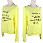 Wildfox  Sweatshirt Sweater Top Driver Take Me Somewhere Sunny Yellow S New Photo 2