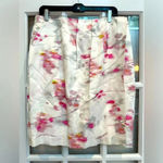 Banana Republic  Watercolor Linen Blend Wrap Pencil Skirt Pockets Size 12 Large Photo 9