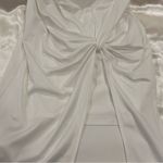 superdown  Marie Midi Dress One Shoulder Knot Front Slit White Small Bridal Chic Photo 8
