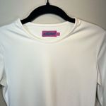 Edikted  Long Sleeve Shirt Top White Ivory Round Neck Stretch Soft Women's Medium Photo 1