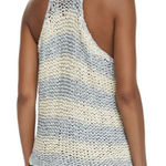 Free People Stars That Shine Striped Knit Tank Gray/Ivory Women’s Small Photo 0