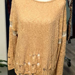 Fate NWT Distressed Sweater lightweight 900 Tan Photo 0