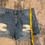 Denim Distressed Women Shorts with the flag Blue Size XL Photo 4