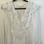 Anthropologie  Maeve Laila Ruffled Blouse - Cream 4 Photo 0