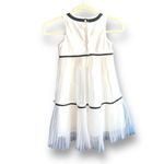 JACK Janie And Holiday Portrait Dress Off White Tiered Tulle Black Ribbon Detail Photo 1