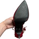 Charlotte Russe Red Suede Pointed Toe Lace-Up Stiletto Heels Size 9.5 High Heel Photo 3
