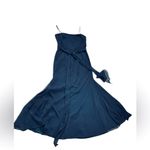 Vera Wang  WHITE label midnight blue maxi gown formal bridesmaid dress size 12 Photo 2
