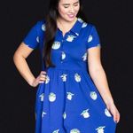 Hot Topic Cakeworthy Star Wars the Mandalorian Grogu Blue Baby yoda button up dress Photo 2