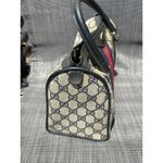 Gucci Vintage ‎ Boston Bag Blue/Navy Leather Satchel Handbag Photo 4