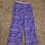 Nba Los Angeles Lakers Purple Sweatpants Large  Brand Cotton Blend Drawstring Photo 2