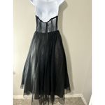 Betsy and Adam  Black Bustier Bodice Mesh Gown Size 8 Boned Corset Tulle Read Photo 6