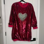 Jovani NEW  Hot Pink Sequin Heart Gemstone‎ Dress - Size 6 Photo 2