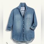 Frank & Eileen  Relaxed Button Up Long Sleeve Famous Denim Distressed Shirt Sz XS Photo 2