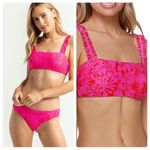 Raisin's  Surf Brand Pink & Red Tulum Bandeau Bikini Top Photo 1