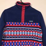 Lands' End Lands’ End Women’s Oeko-Tex Patterned Fleece Quarter Snap Button Sweatshirt Photo 1