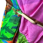 Farm Rio Palila Midi Dress XS Red Pink Tropical Fringe Patchwork Boho Resort Photo 4