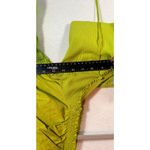 Urban Outfitters  Green Ribbed Puff Sleeve Tie Front Crop Top Size Medium Photo 7