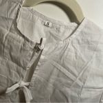 White Puff Sleeve Bow Peplum Top Sz Small Photo 4