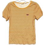 Levi's Honey Ribbed Shirt Womens M Geometric Retro Disco Autumn Hippe Artsy Y2K Photo 0