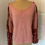 Free People  Light Magic Henley Blouse Top Photo 3