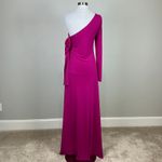 Donna Karan  One Shoulder Long Sleeve Evening Gown Pink Size 8 Formal Dress Photo 5